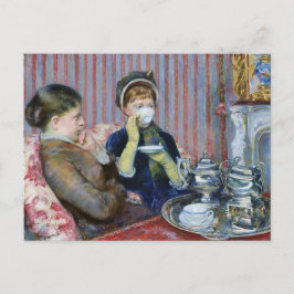 Cartão Postal Cinco O'Clock Tea Mary Cassatt Fine Art