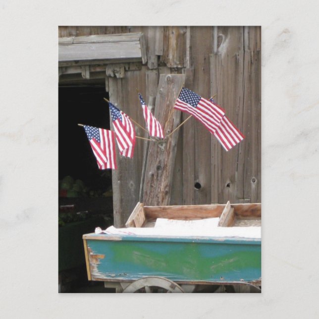 Cartão Postal Cinco sinalizadores e celeiro (Frente)