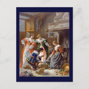 Cartão Postal Cinderela Tentando o Slipper