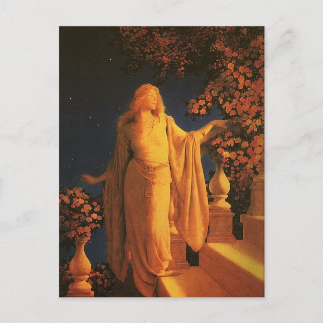 Cartão Postal Cinderella Maxfield Parrish Fine Art (Frente)