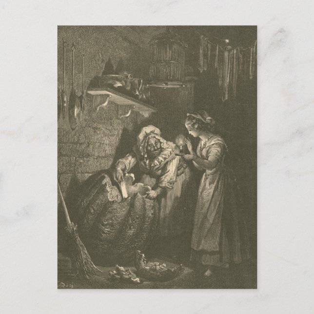 Cartão Postal Cinderella Pumpkin - Gustave Doré (Frente)