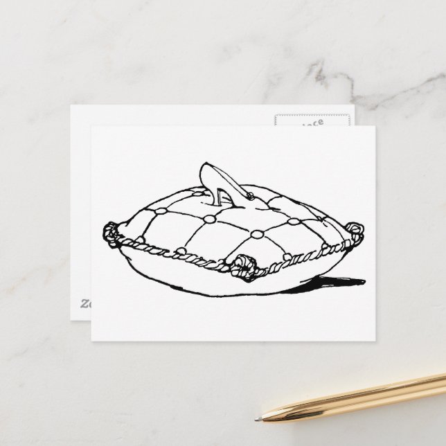 Cartão Postal Cinderella Slipper Vintage Fairytale Art (Frente/Verso In Situ)