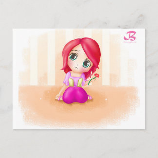 Cartão Postal Cindy Anime Manga Chibi Colorido