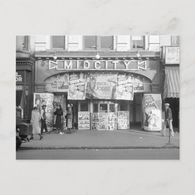 Cartão Postal Cinema em Midcity, 1937 (Frente)