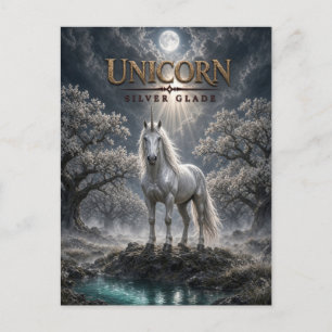 Cartão Postal Cinema Escuro Unicórnio Prata Glade