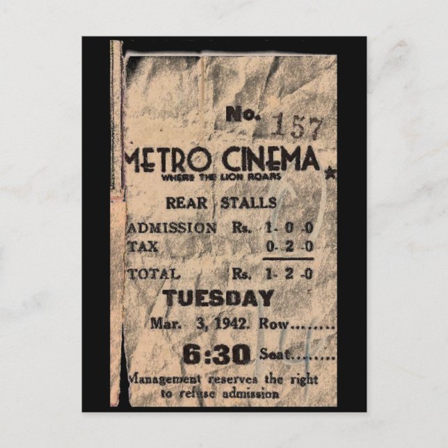 Cartão Postal cinema metro (Frente)