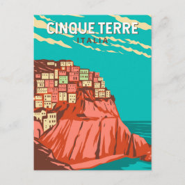 Cartão Postal Cinque Terre Itália Viagem Arte Vintage