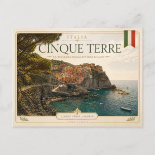 Cartão Postal Cinque Terre, Ligúria - Itália
