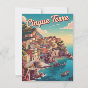 Cartão Postal Cinque Terre vintage