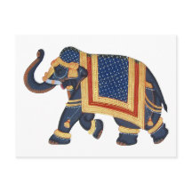 cinza azul branca, ouro, elefante vermelho, Estilo