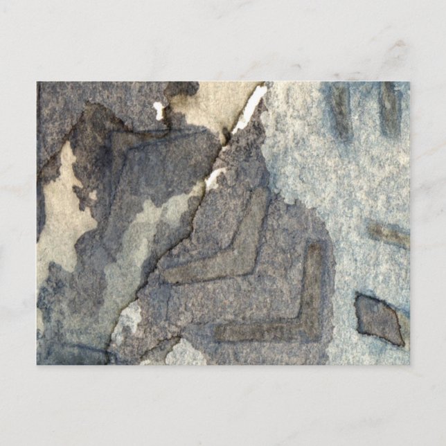 Cartão Postal cinza azul de fundo aquarela 2 (Frente)