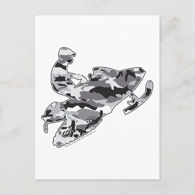Cartão Postal Cinza Camo traçado em cópia negra (Frente)