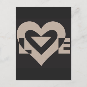 Cartão Postal Cinza de amor em preto