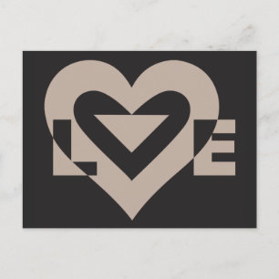 Cartão Postal Cinza de amor em preto