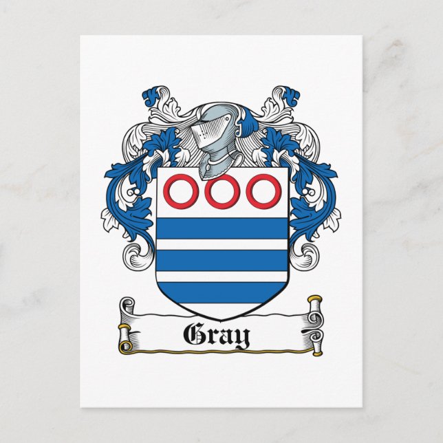 Cartão Postal Cinza Family Crest (Frente)
