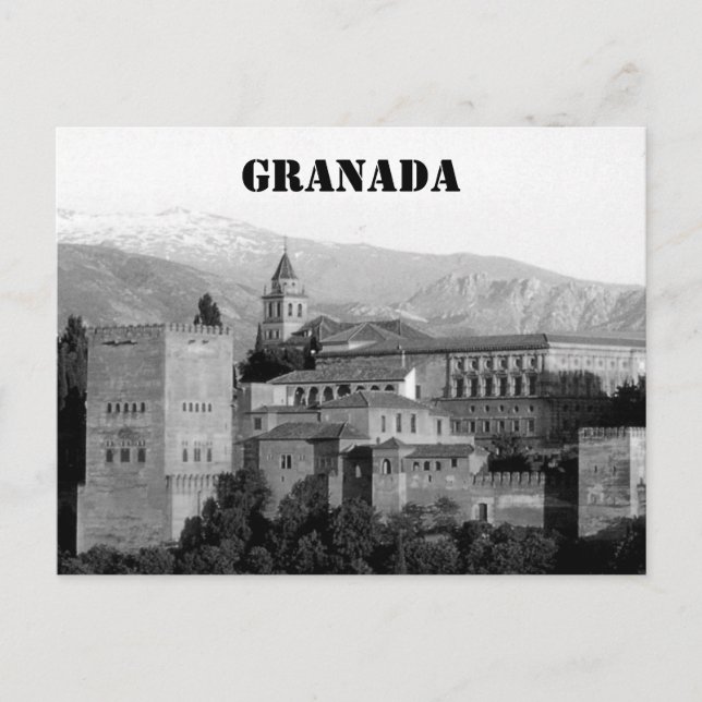 Cartão Postal cinza granada alhambra (Frente)