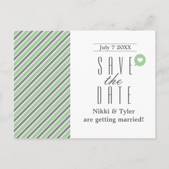 Cartão postal cinza menta e branco moderno para sa (Frente)