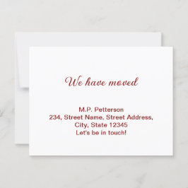 Cartão Postal cinza mínima que movemos para adicionar o nome e o