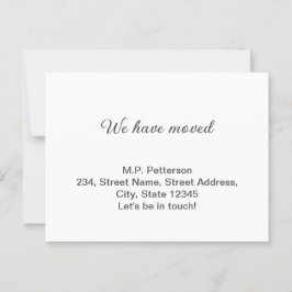 Cartão Postal cinza mínima que movemos para adicionar o nome e o