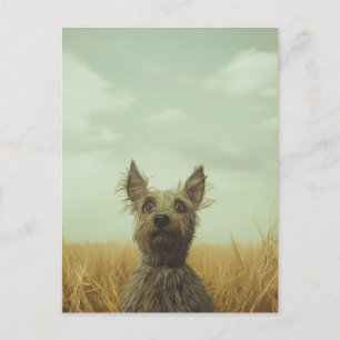Cartão Postal Cinza para um campo de trigo