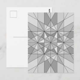 Cartão Postal Cinza preto branco Padrão Triângulo Mosaico retrô