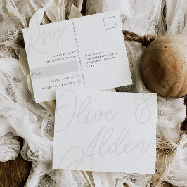 Cartão Postal Cinza | Script Watermark RSVP