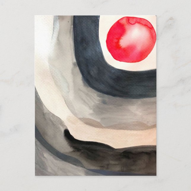 Cartão Postal Cinza solar e arte moderna abstrato negra (Frente)