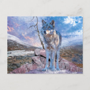 Cartão Postal Cinza Wolf RESPONDE À CHAMADA