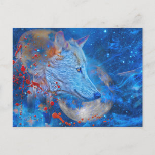 CARTÃO POSTAL CINZA WOLF SIRIUS STAR ALPHA WAVES