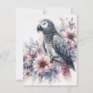 Cartão Postal Cinzas africanas com flores silvestres