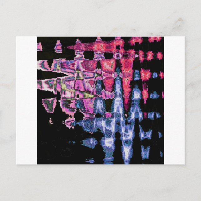 Cartão Postal Cinzas de Cinza Roxo bonito e Aquarelas Negras (Frente)