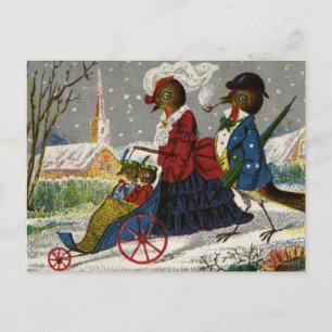 Cartão Postal Circa 1870: A família Robin dá um passeio