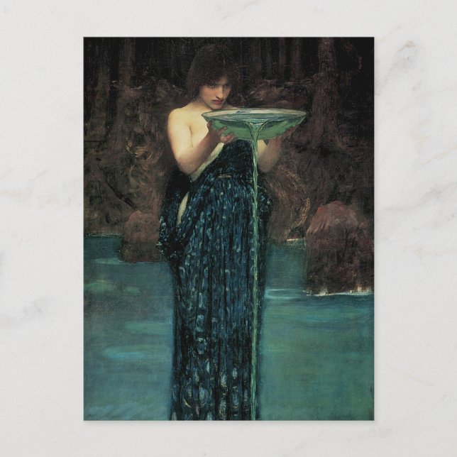 Cartão Postal Circe Invidiosa por John William Waterhouse (Frente)