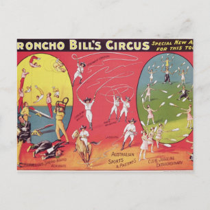 Cartão Postal Circo de Broncho Bill, Birmingham c.1890-1910