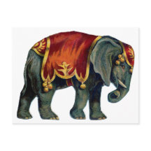 Circo de vintage realizando circo de elefante, pos