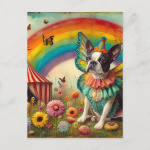 Cartão Postal Circo Fada de Boston Terrier