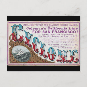 Cartão Postal Circuitos de ciclone Clipper 1900