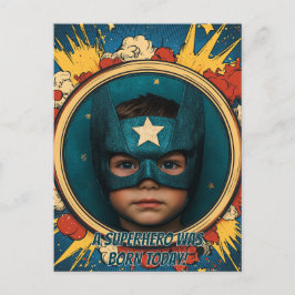 Cartão Postal Circular de Super Herói em Quic