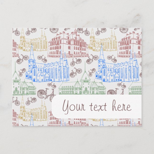 Cartão Postal Círculo Aarhus, com padrão (Frente)