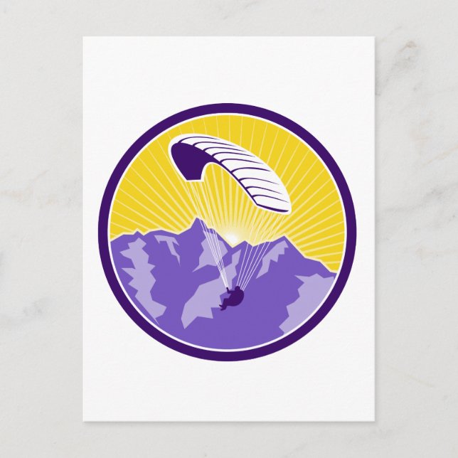 Cartão Postal Circulo de Circulação dos Alpes Parapente (Frente)