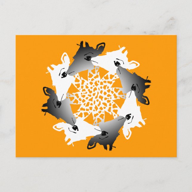 Cartão Postal círculo de girafas (Frente)