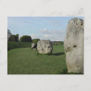 Cartão Postal Círculo de Pedra Antigo. Avebury, Wiltshire, Ingla