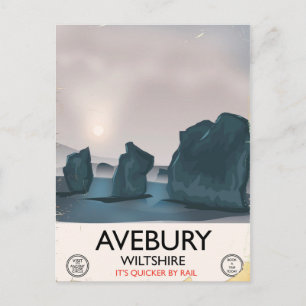 Cartão Postal Círculo de pedras de Avebury, Wiltshire, viagem vi