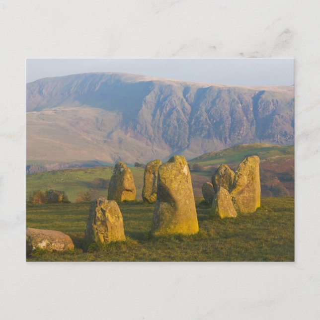 Cartão Postal Círculo de Pedras de Castlerigg, Distrito dos Lago (Frente)