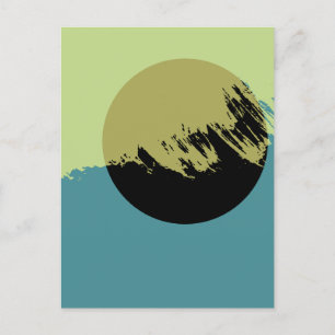 Cartão Postal Círculo Escuro de Arte Moderna abstrato