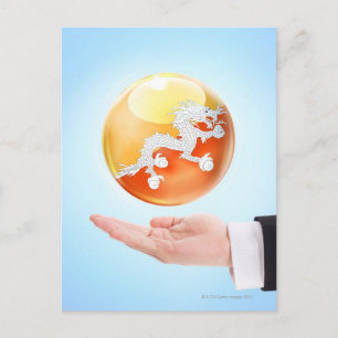 Cartão Postal círculo, esfera, orbe, bola, mão, homem, escritóri