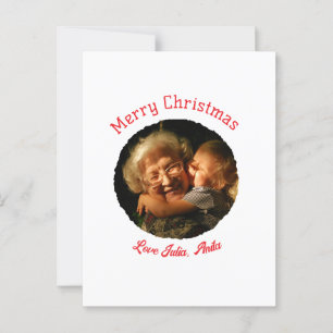 Cartão Postal Círculo fotográfico da neta Feliz de Natal