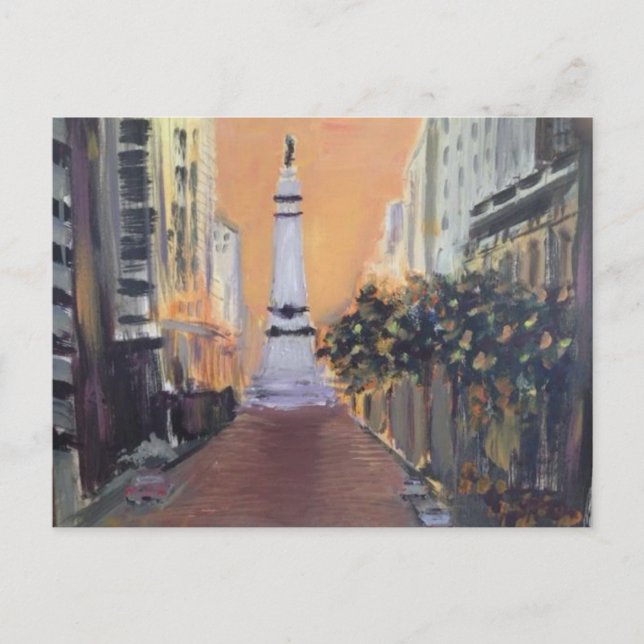 Cartão Postal Círculo Monumento - Indianápolis, Indiana (Frente)