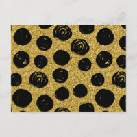 Círculo Preto Desenhado à Mão em Fundo Dourado