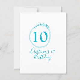 Cartão Postal Círculo turquesa. Brilho redondo 10º aniversário o